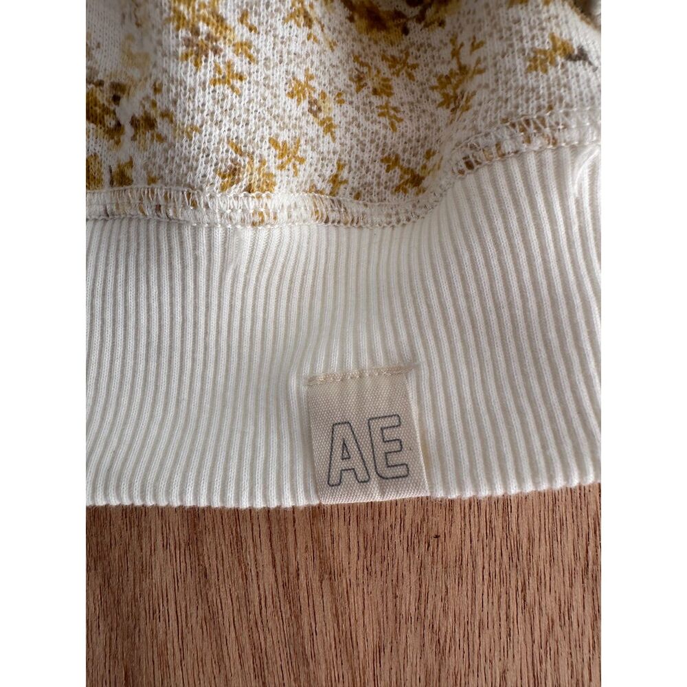 American Eagle Women’s Patchwork Sweatshirt Cream… - image 3